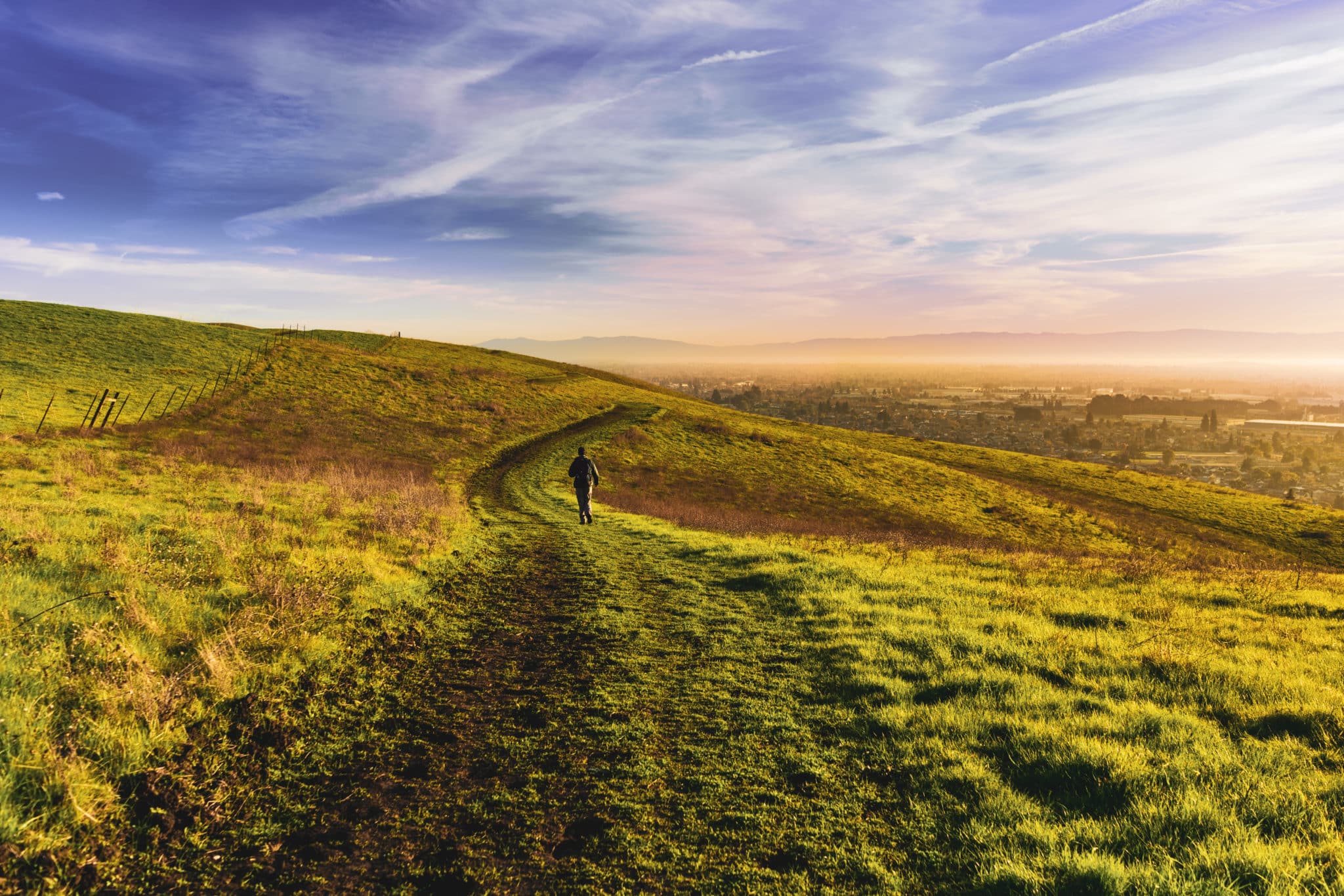 Rolling Bay Area open space at dusk — Greenbelt Alliance's own site photography.